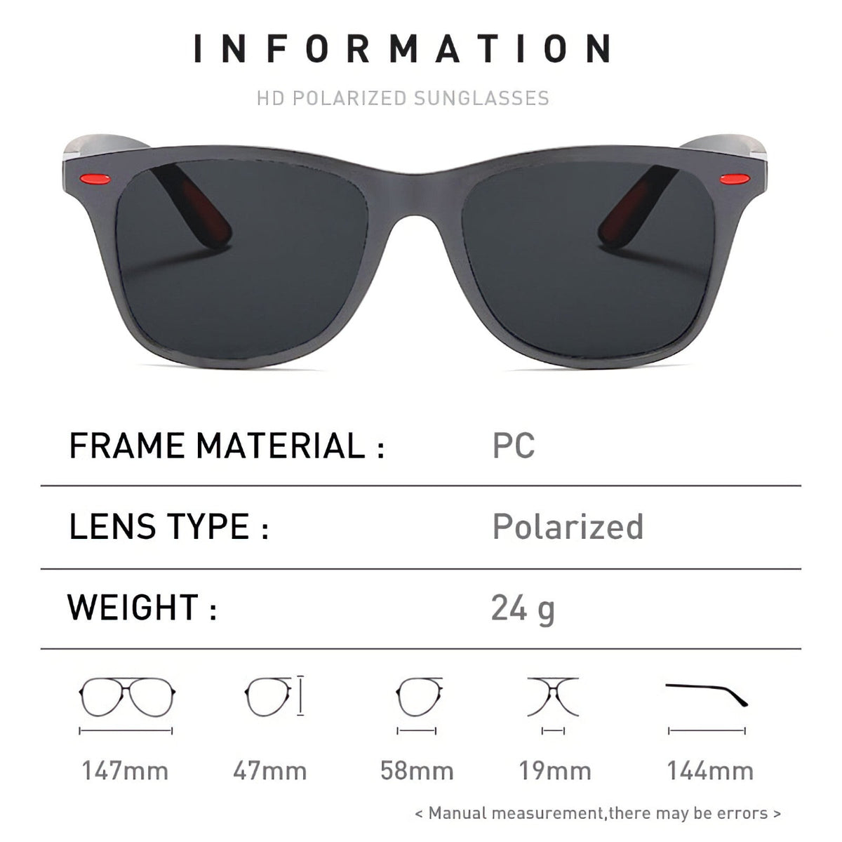 Grau-rote polarisierte Sonnenbrille