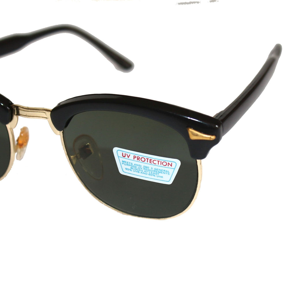 Schwarz-goldene Vintage Sonnenbrille