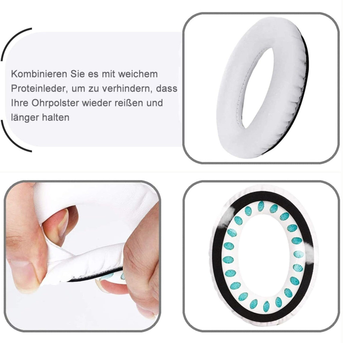 Ohrpolster für Bose QuietComfort QC35 QC15 QC45 QC25 Q35 II Elfenbein Weiss - 3KShop.de
