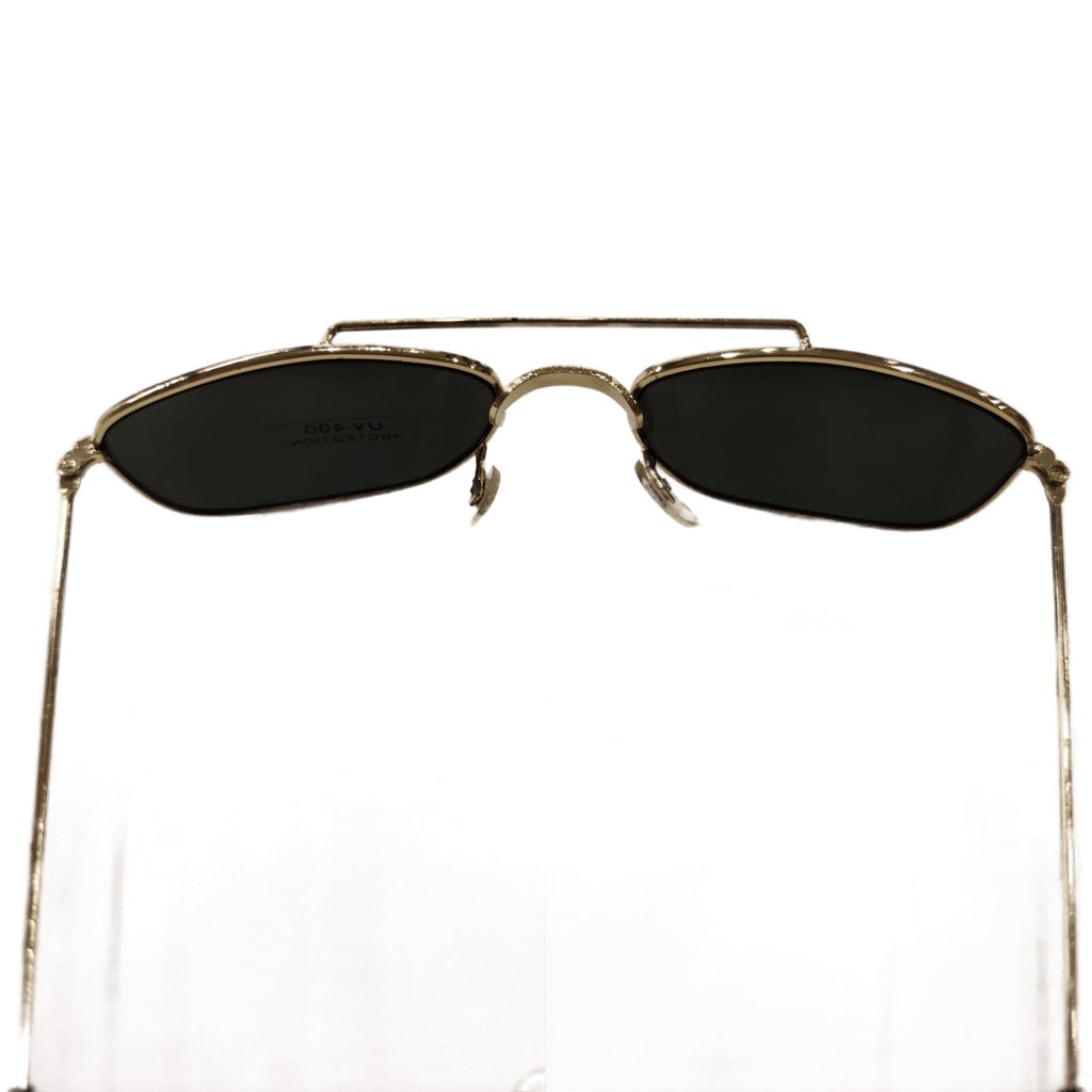 Gold-schwarze Piloten-Sonnenbrille im Porsche-Stil
