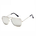 Silberne verspiegelte Piloten-Sonnenbrille