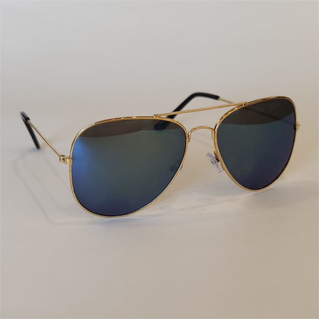 Gold-blaue Piloten-Sonnenbrille
