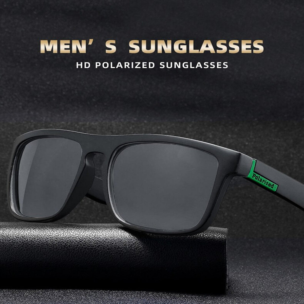 Schwarz-grüne polarisierte Sonnenbrille