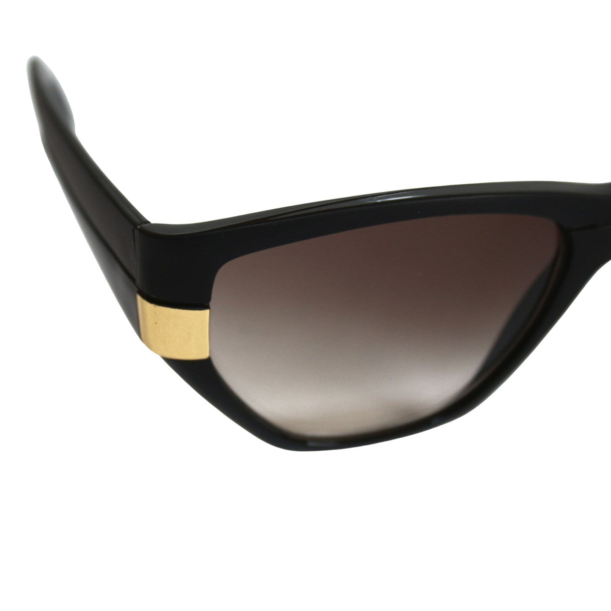 Mattschwarze Vintage Sonnenbrille mit goldenen Applikationen
