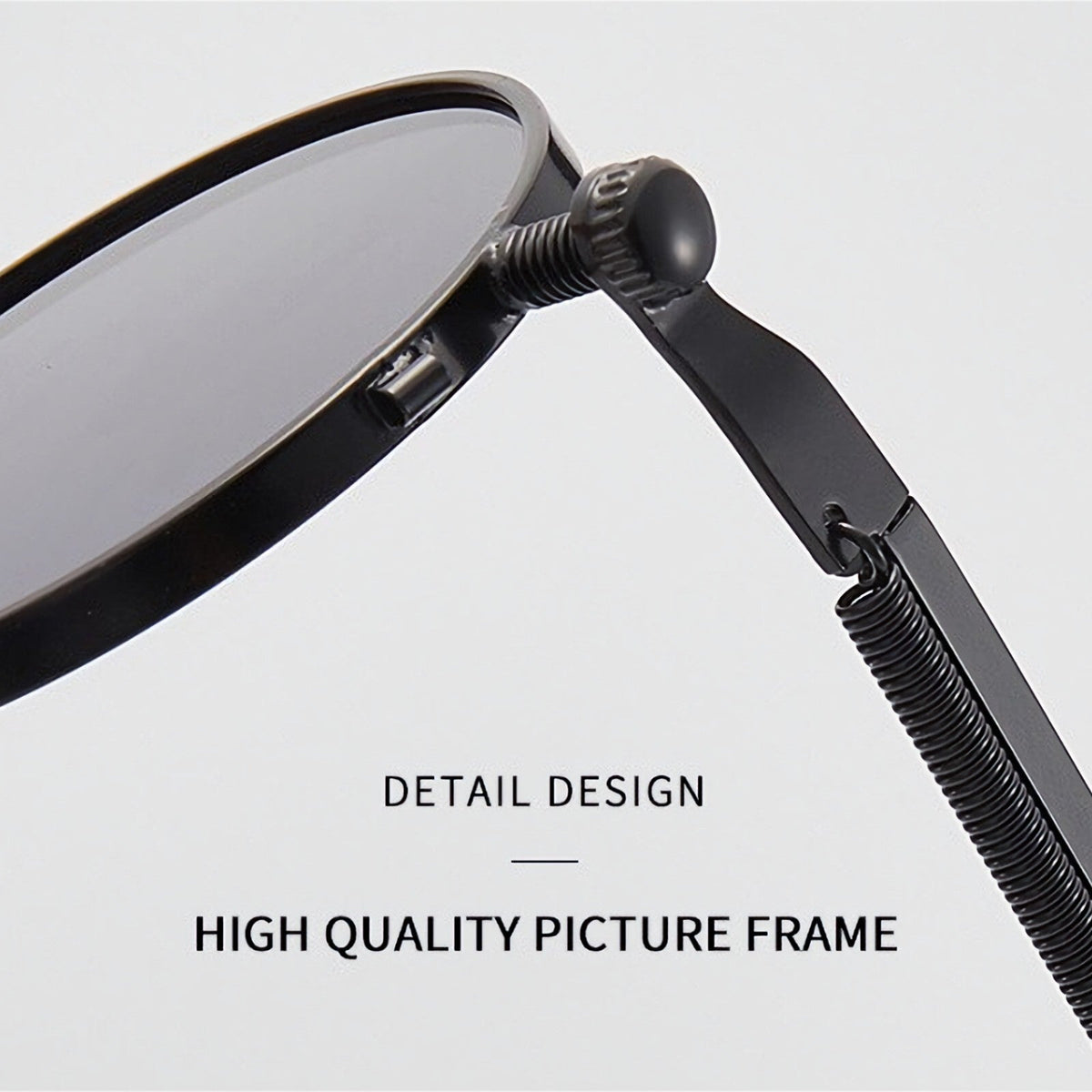 Runde schwarze Steampunk-Sonnenbrille im Lennon-Stil