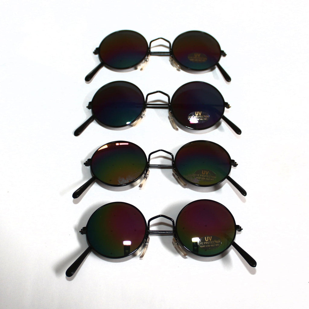 Runde schwarze Steampunk-Sonnenbrille verspiegelt