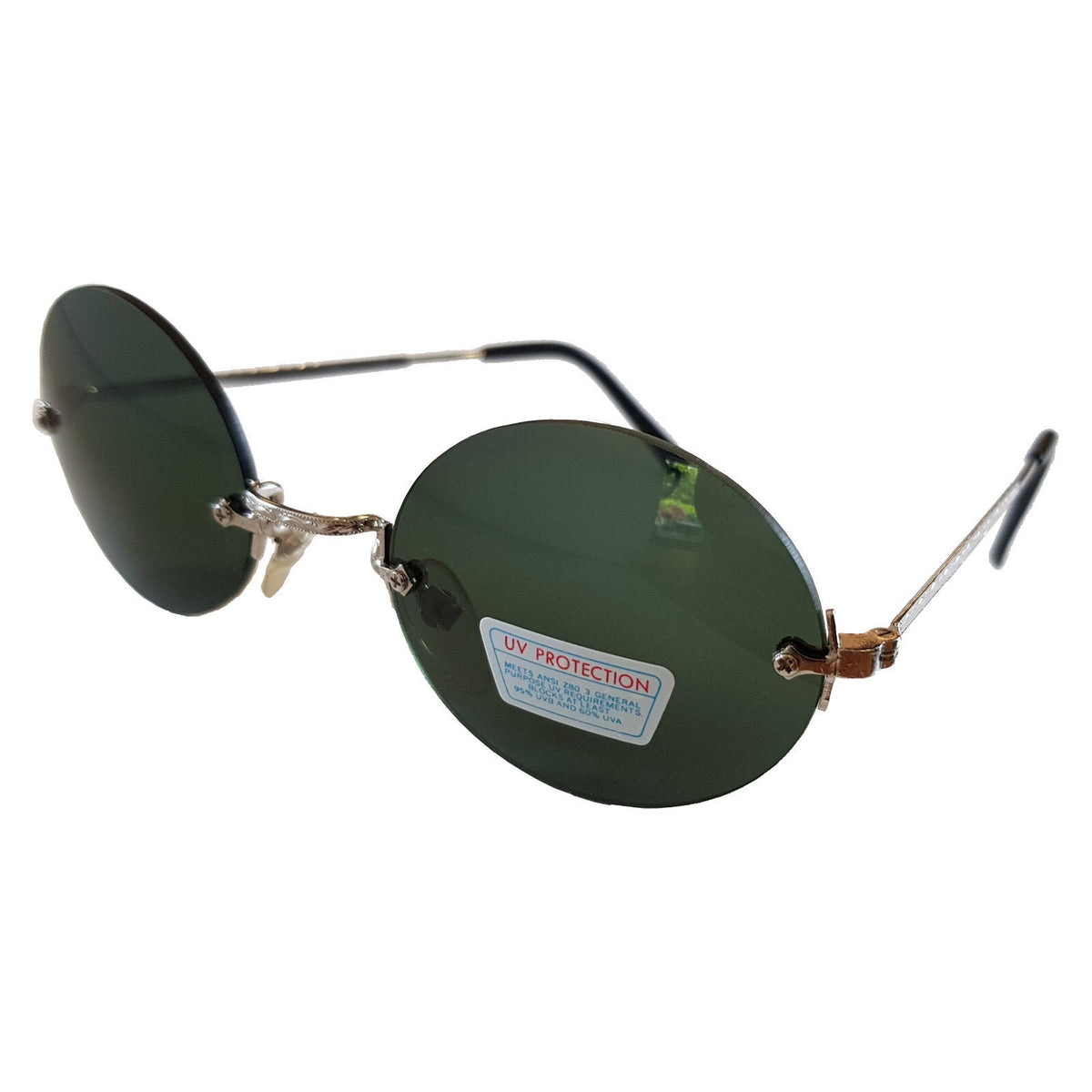 Runde silber-grüne Steampunk-Sonnenbrille verspiegelt