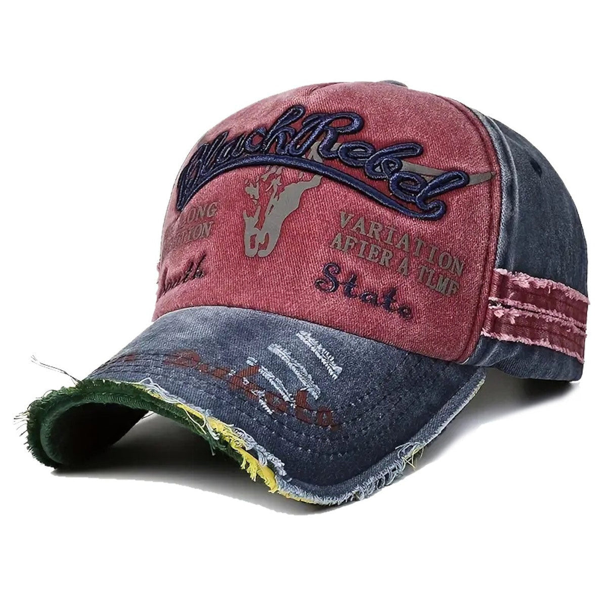 Rot-blaue Black Rebel Vintage-Basecap
