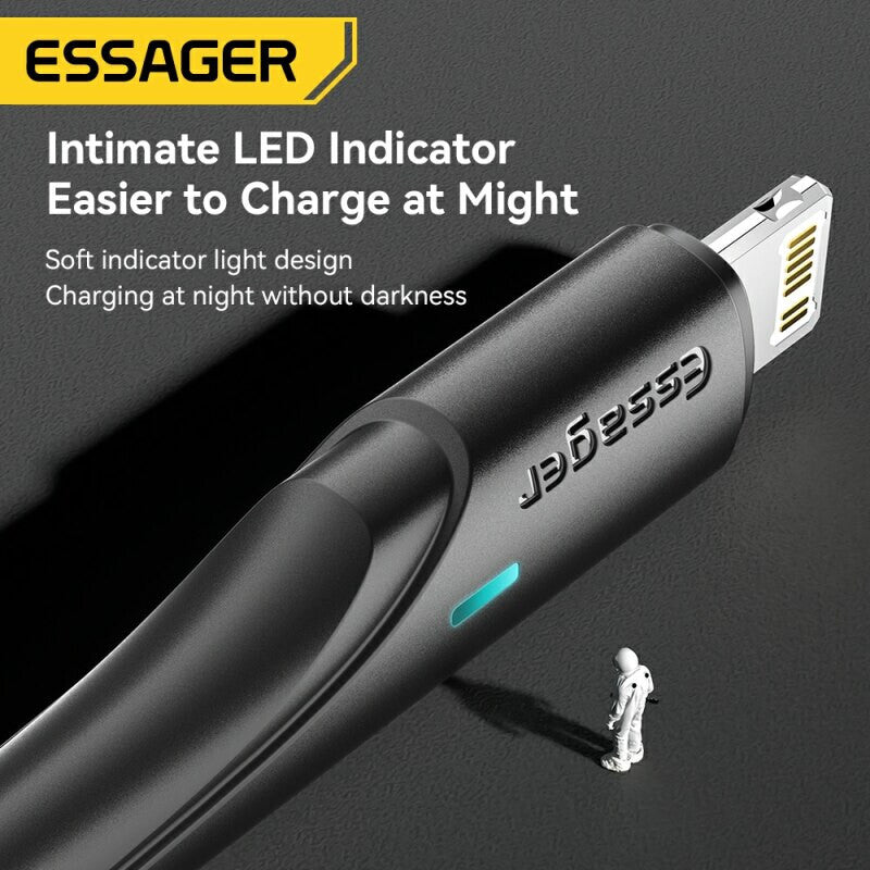 1,2m 3A USB Typ C Kabel Multi Micro Schnell Ladekabel iPhone Samsung Essager - 3KShop.de