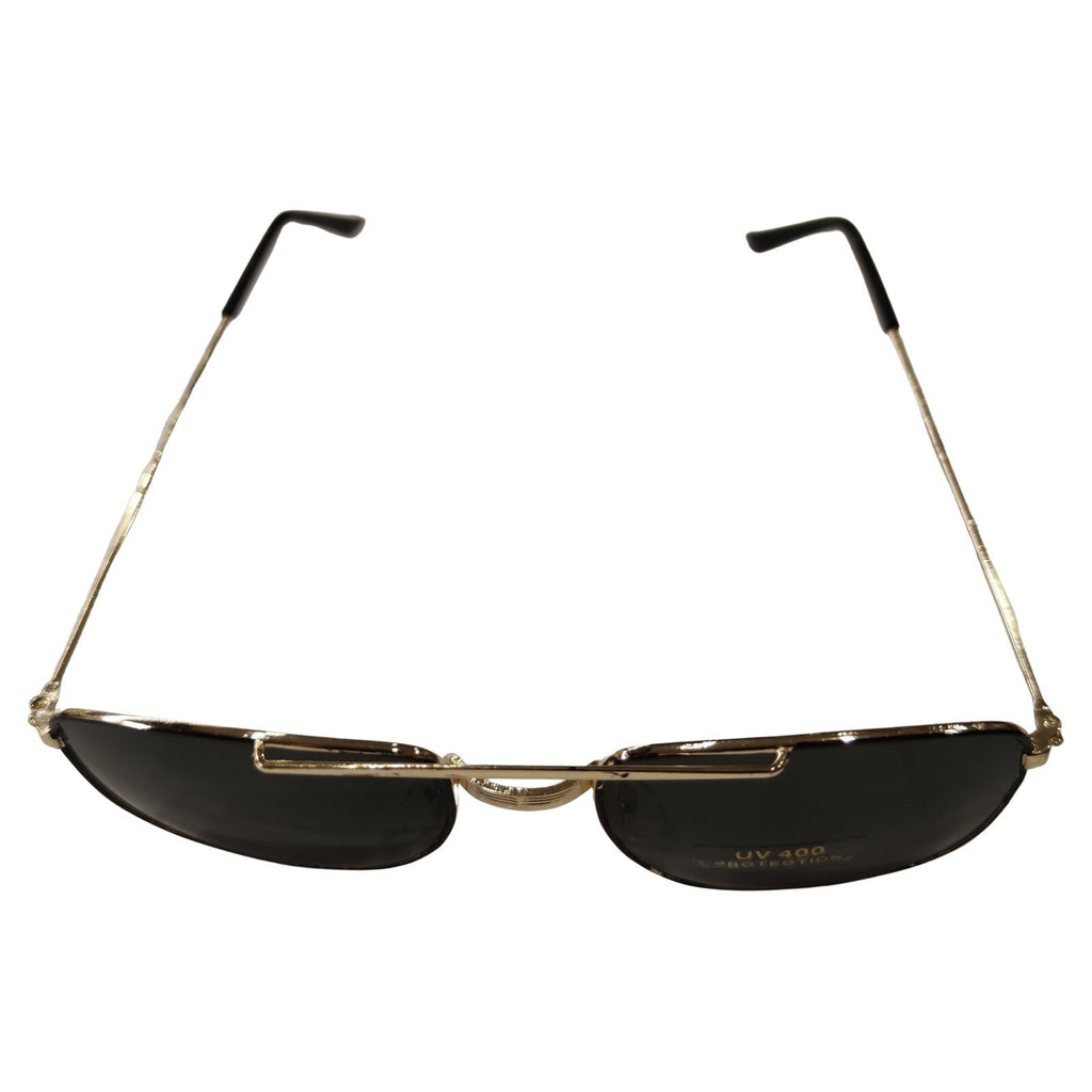 Gold-schwarze Piloten-Sonnenbrille im Porsche-Stil