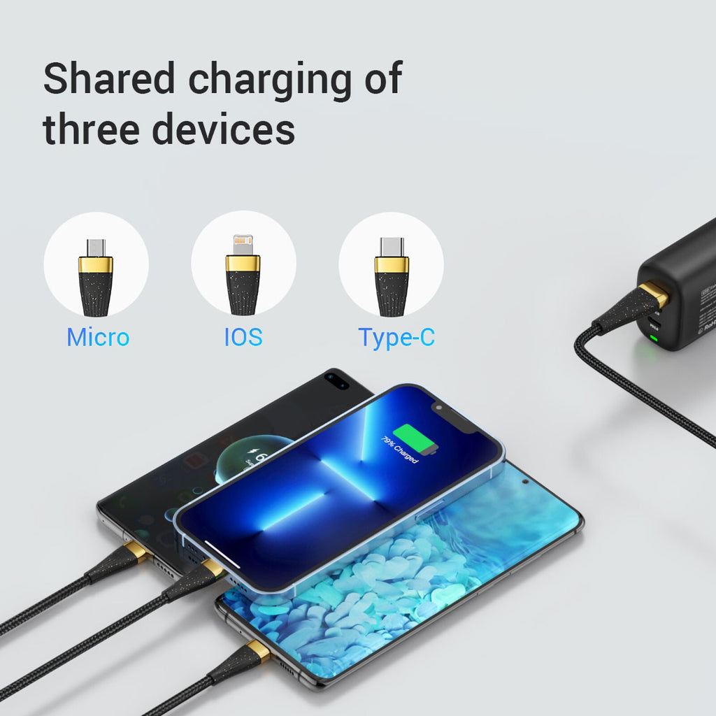 2m USB 100W Ladekabel Typ C Multi Micro Kabel Schnell Original Asometech - 3KShop.de