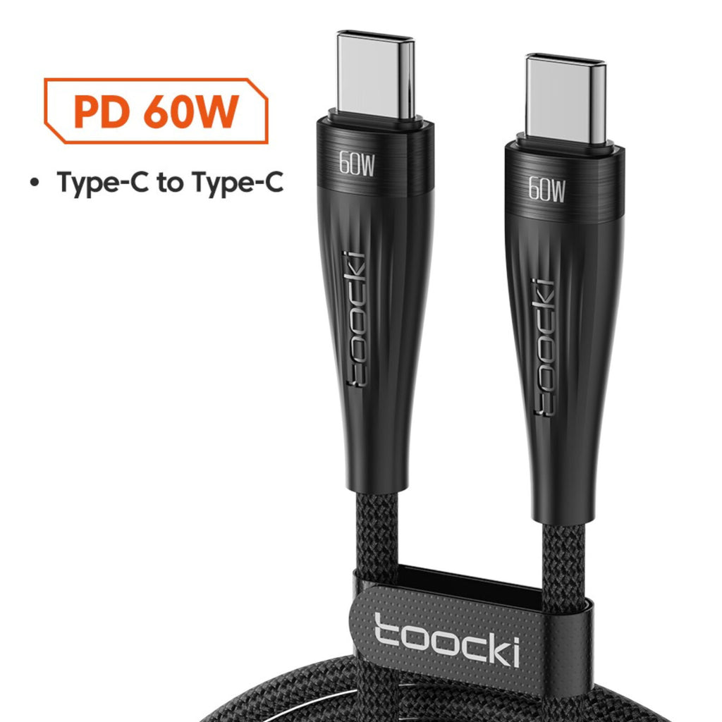 60 Watt Turbo Schnell Ladekabel USB Typ C Datenkabel Handy Silikon Nylon Toocki - 3KShop.de