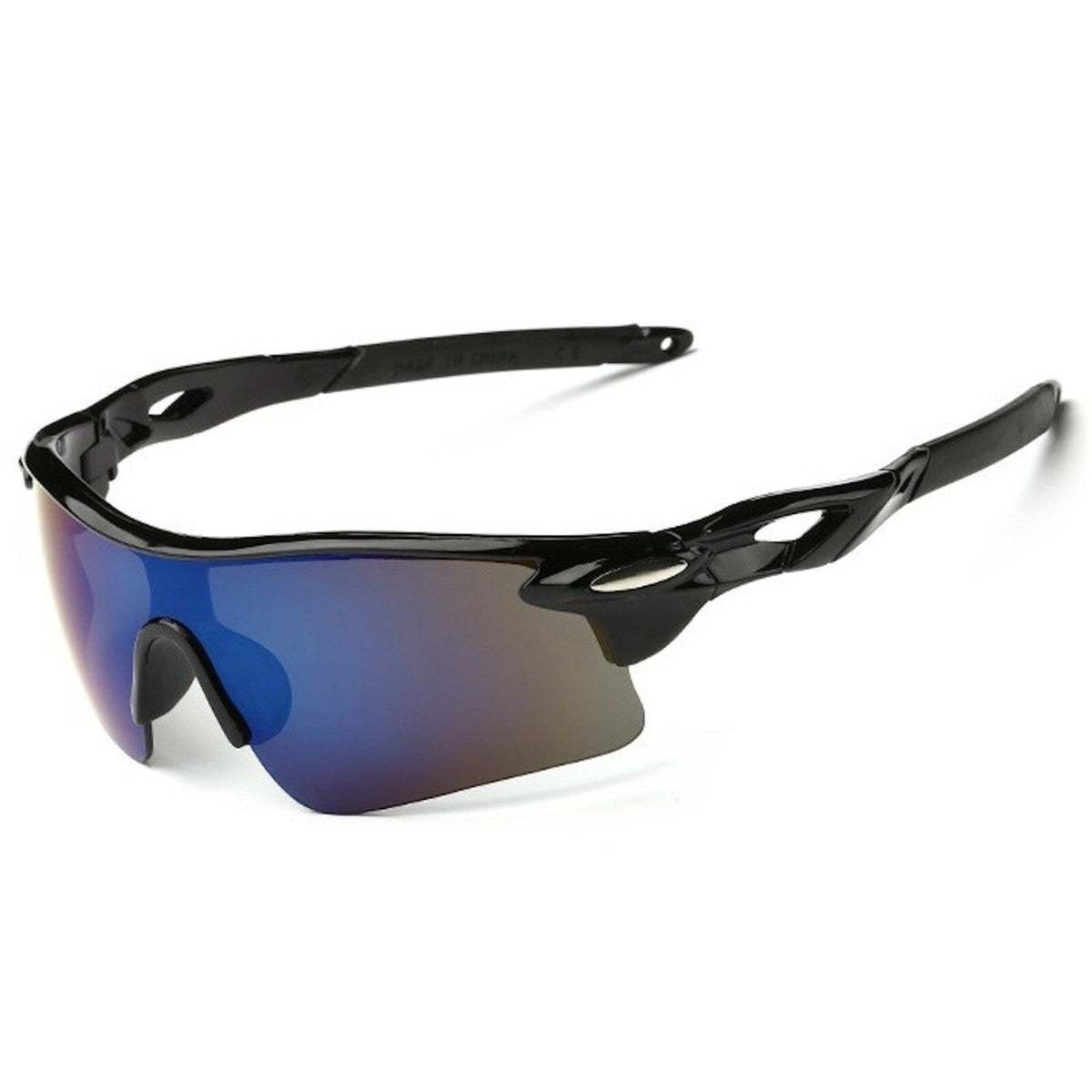 Schwarze polarisierte Sport-Sonnenbrille X1 verspiegelt