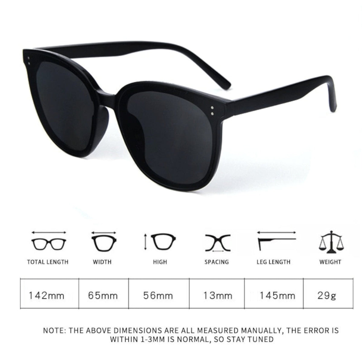 Schwarze Oversized Cat-Eye-Sonnenbrille