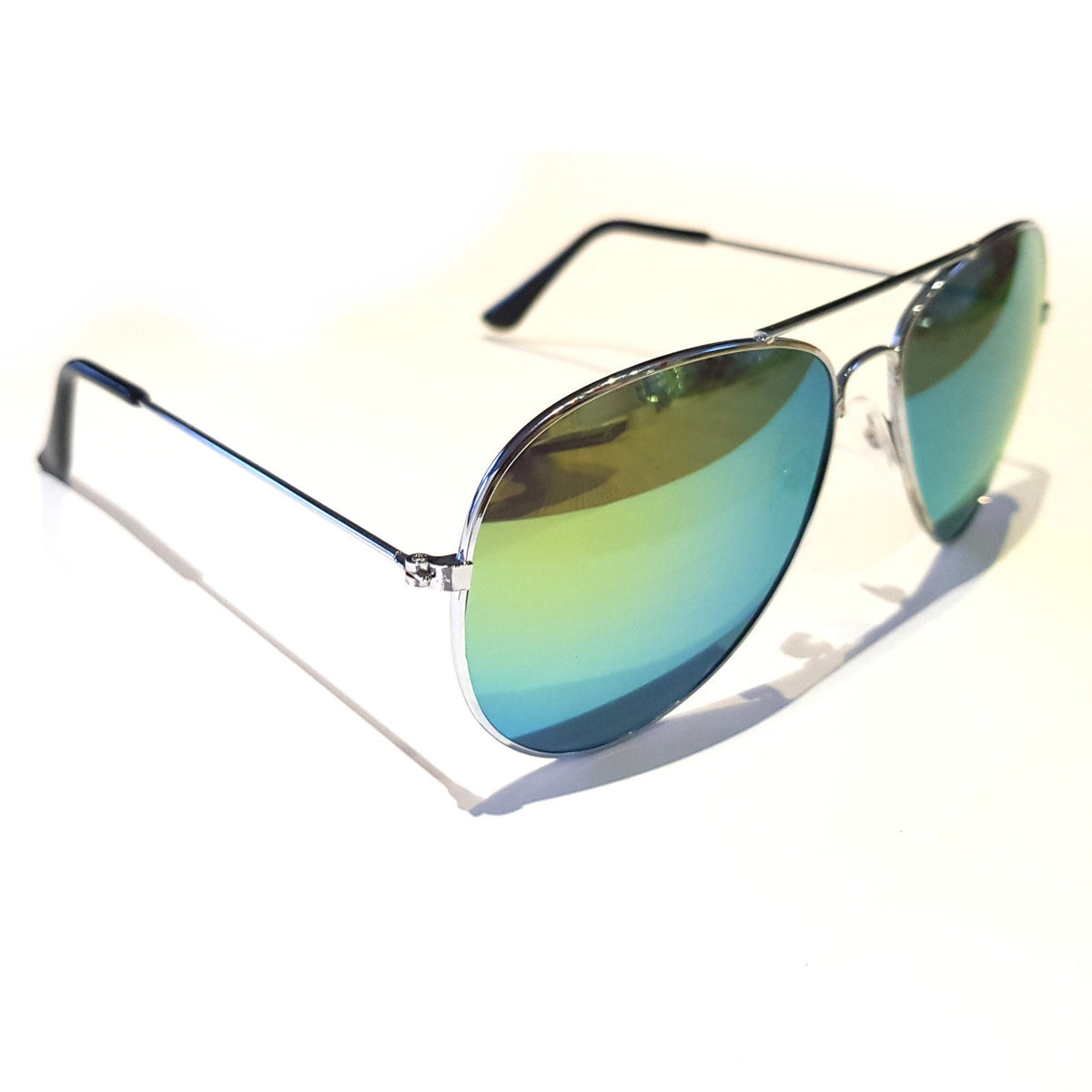 Silber-goldene verspiegelte Piloten-Sonnenbrille