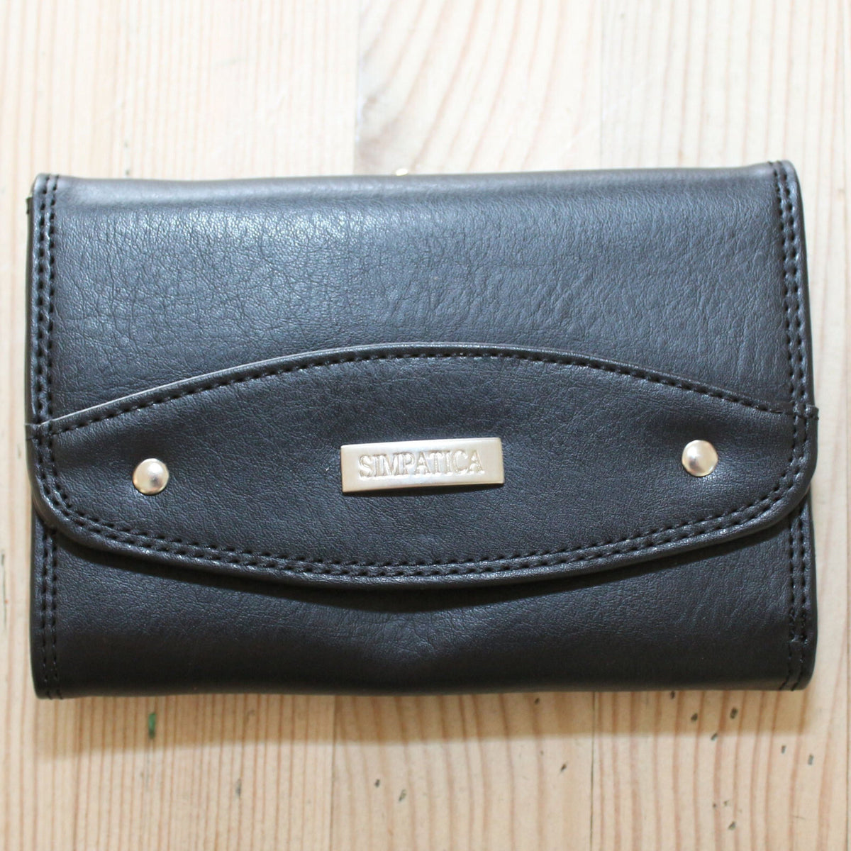 Portemonnaie Geldbörse Brieftasche Clipverschluss Leder Schwarz gross 2000-78P - 3KShop.de