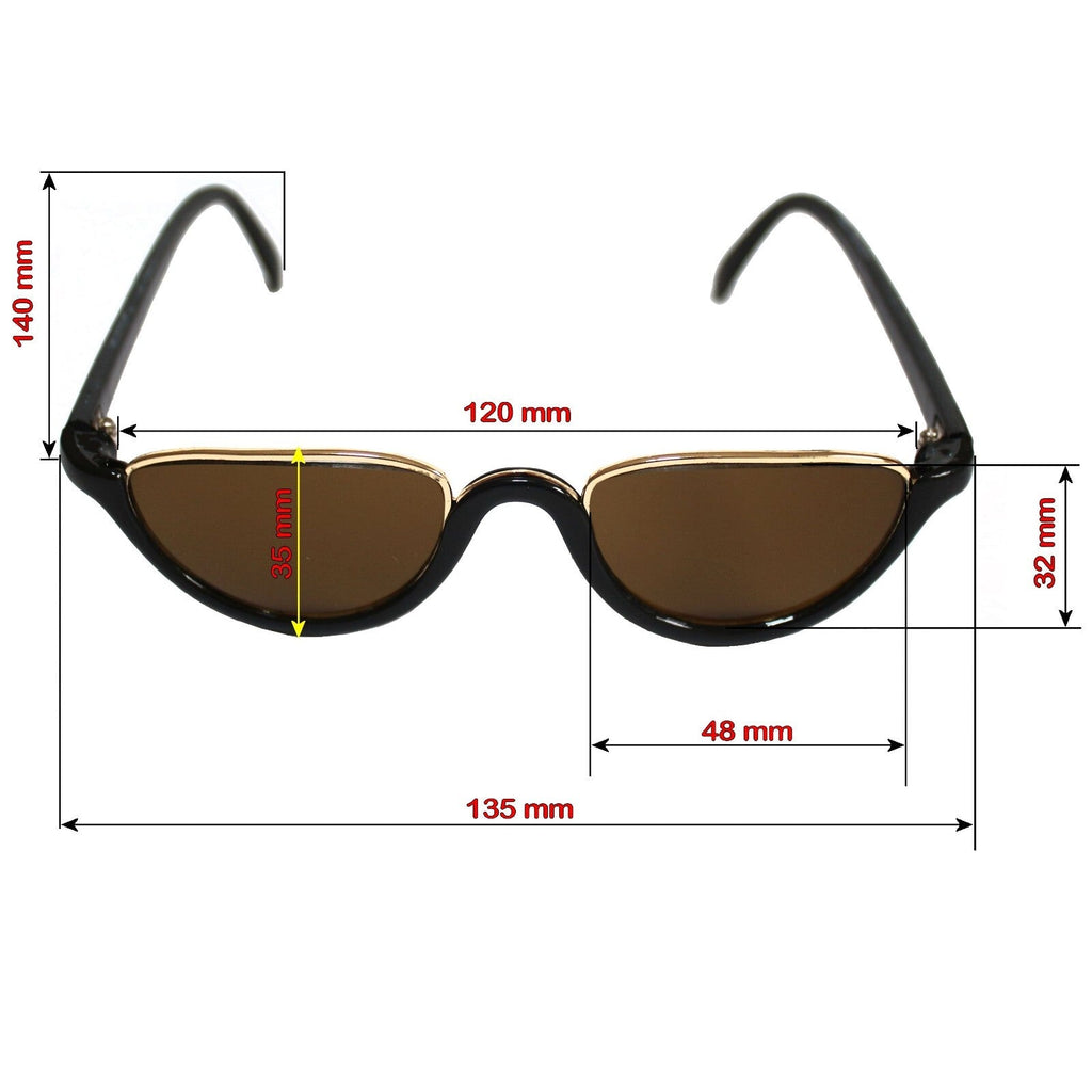 Schwarz-goldene Vintage Damen-Sonnenbrille