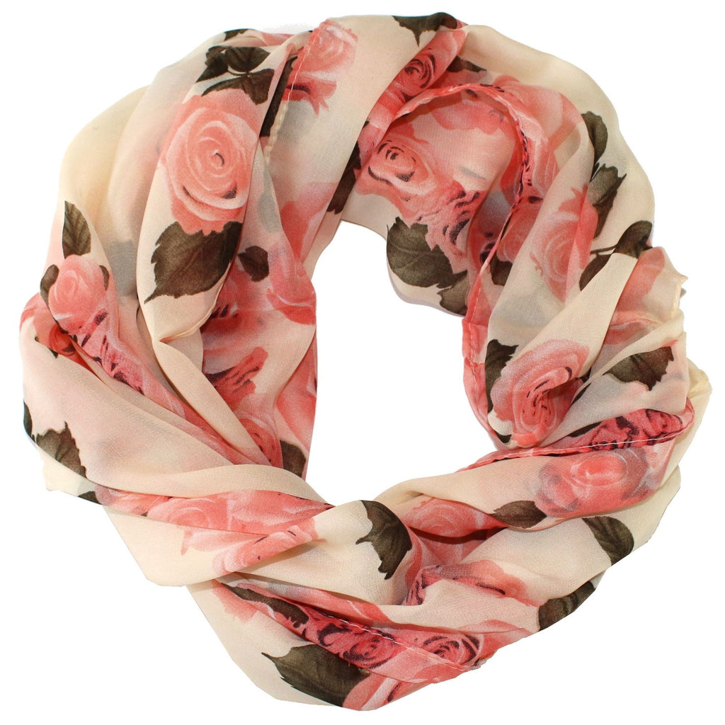 Wunderschoener Loop Schal Bunt Blumen Rosa, tolle Farbtöne von ManuMar - 3KShop.de