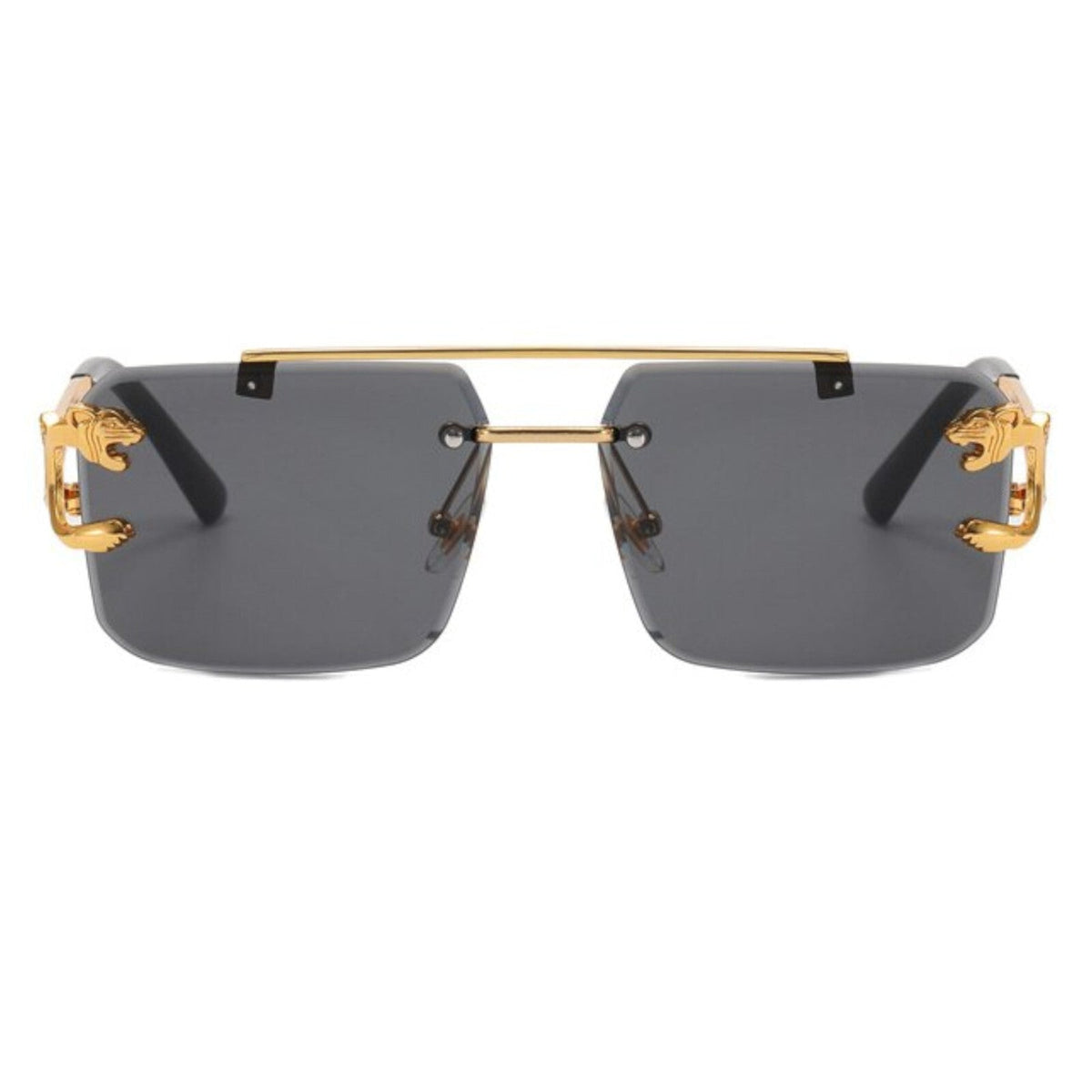 Schwarz-goldene Vintage Designer-Sonnenbrille