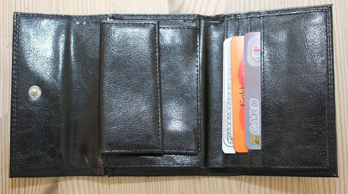 Portemonnaie Geldbörse Brieftasche Leder Schwarz 1915AR - 3KShop.de