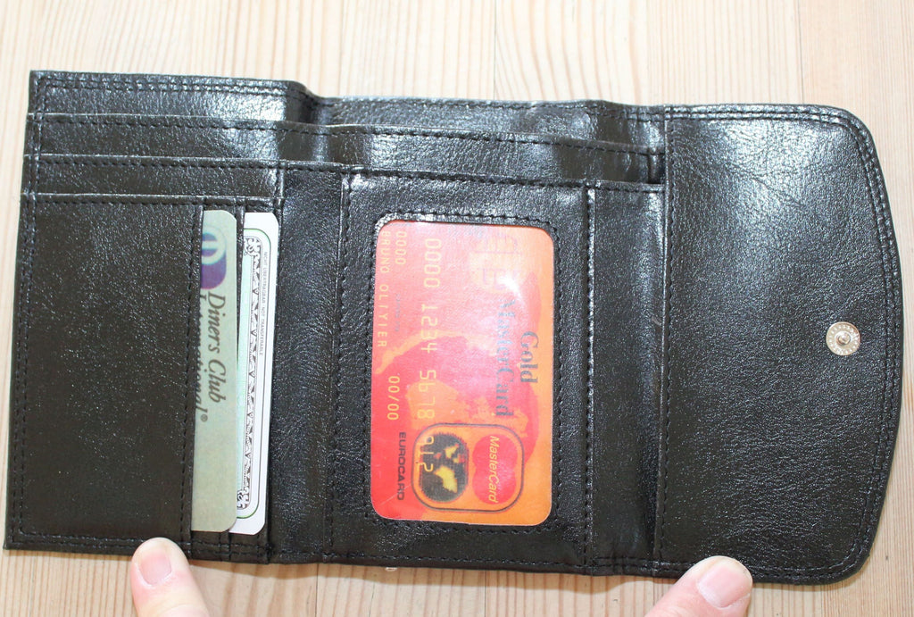 Portemonnaie Geldbörse Brieftasche Clipverschluss Leder Schwarz gross 2000-78R - 3KShop.de