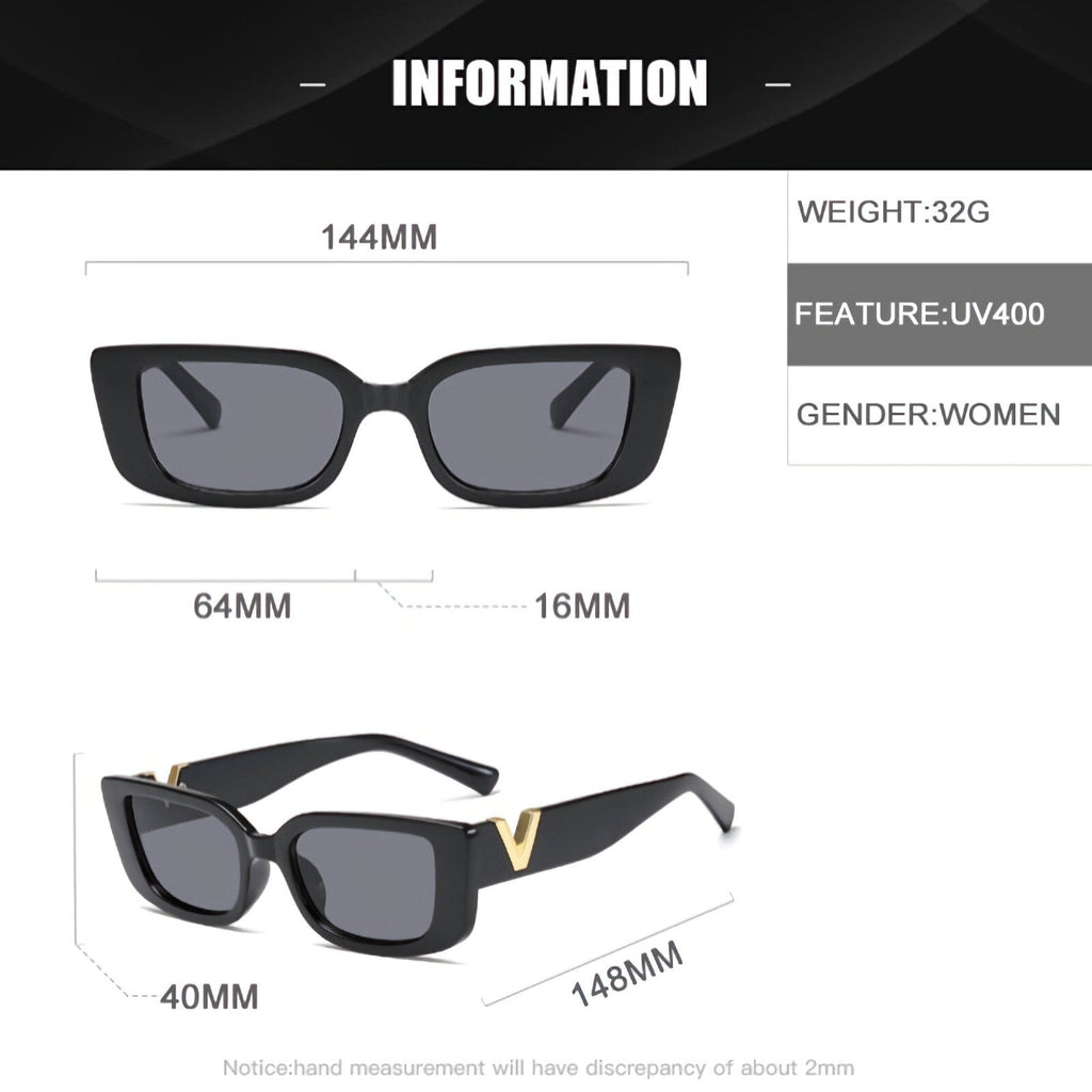 Schwarze Cat-Eye-V-Sonnenbrille