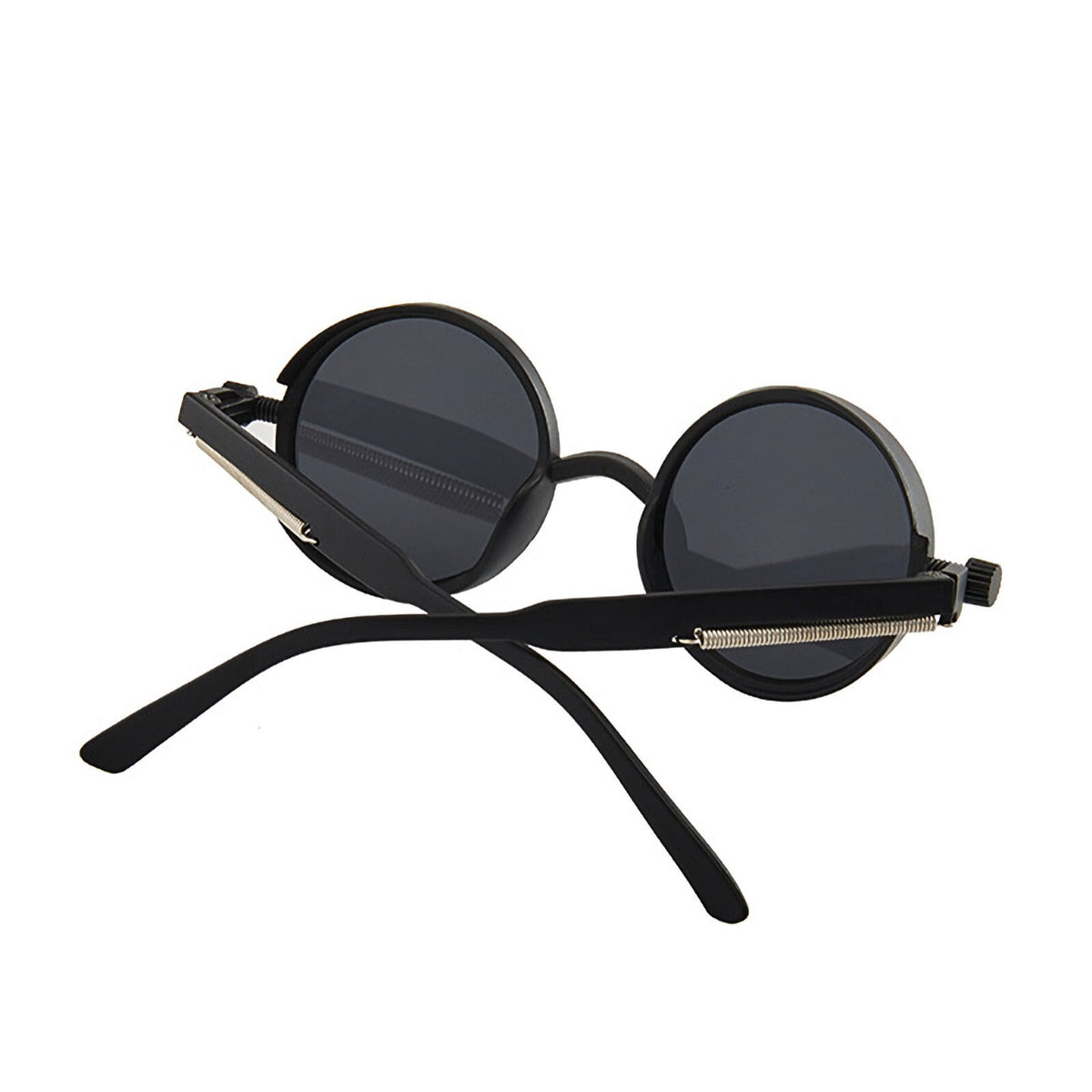 Runde schwarze Steampunk-Sonnenbrille aus Kunststoff