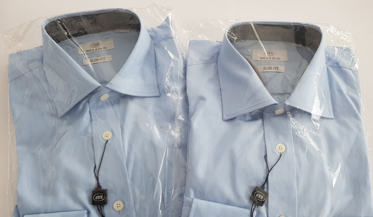 Original Mijas Herren Business Hemd New-Kent Langarm Blau Slim-Fit Gr. 37-38 - 3KShop.de