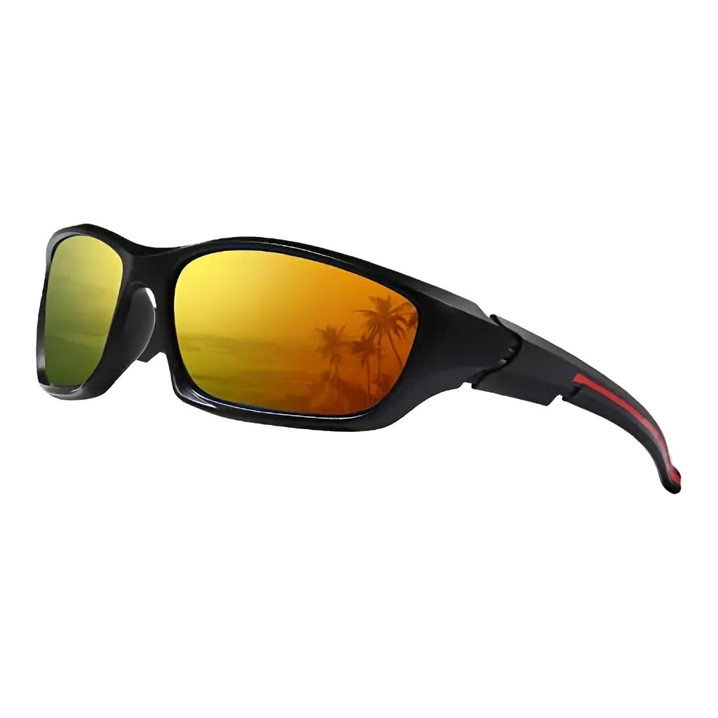 Schwarz-rot-orange Biker-Sonnenbrille aus TR90