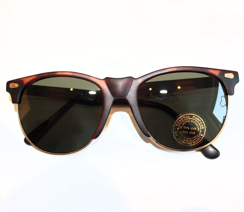 Mattbraune Vintage-Retro-Sonnenbrille im Unisex-Design