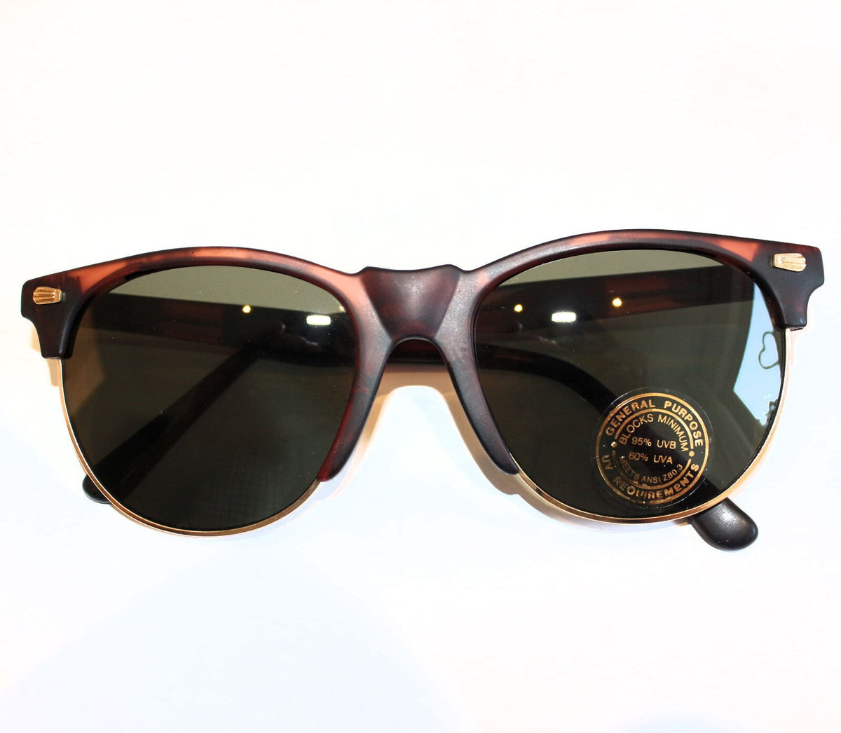 Mattbraune Vintage-Retro-Sonnenbrille im Unisex-Design