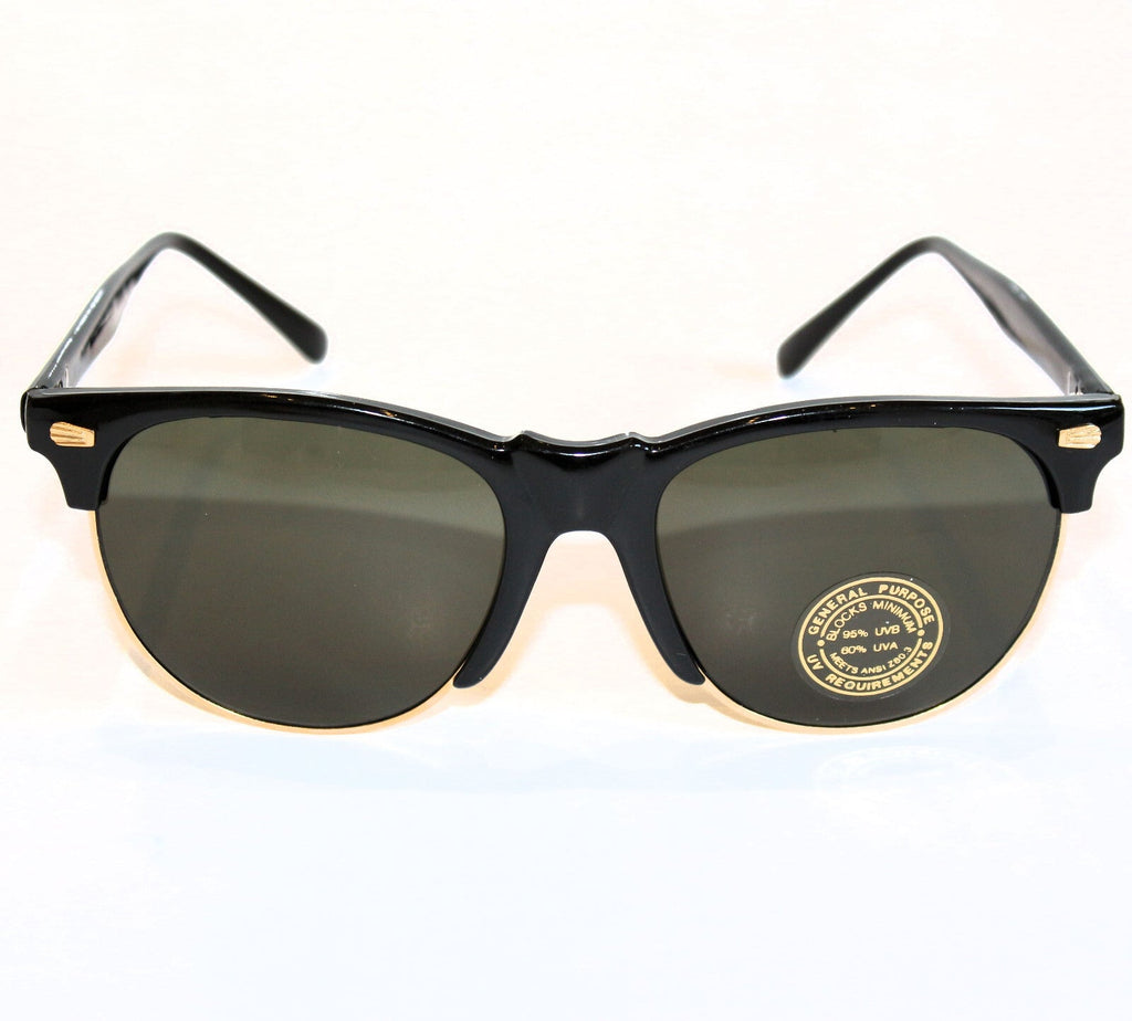 Schwarze Vintage-Retro-Sonnenbrille im Unisex-Design