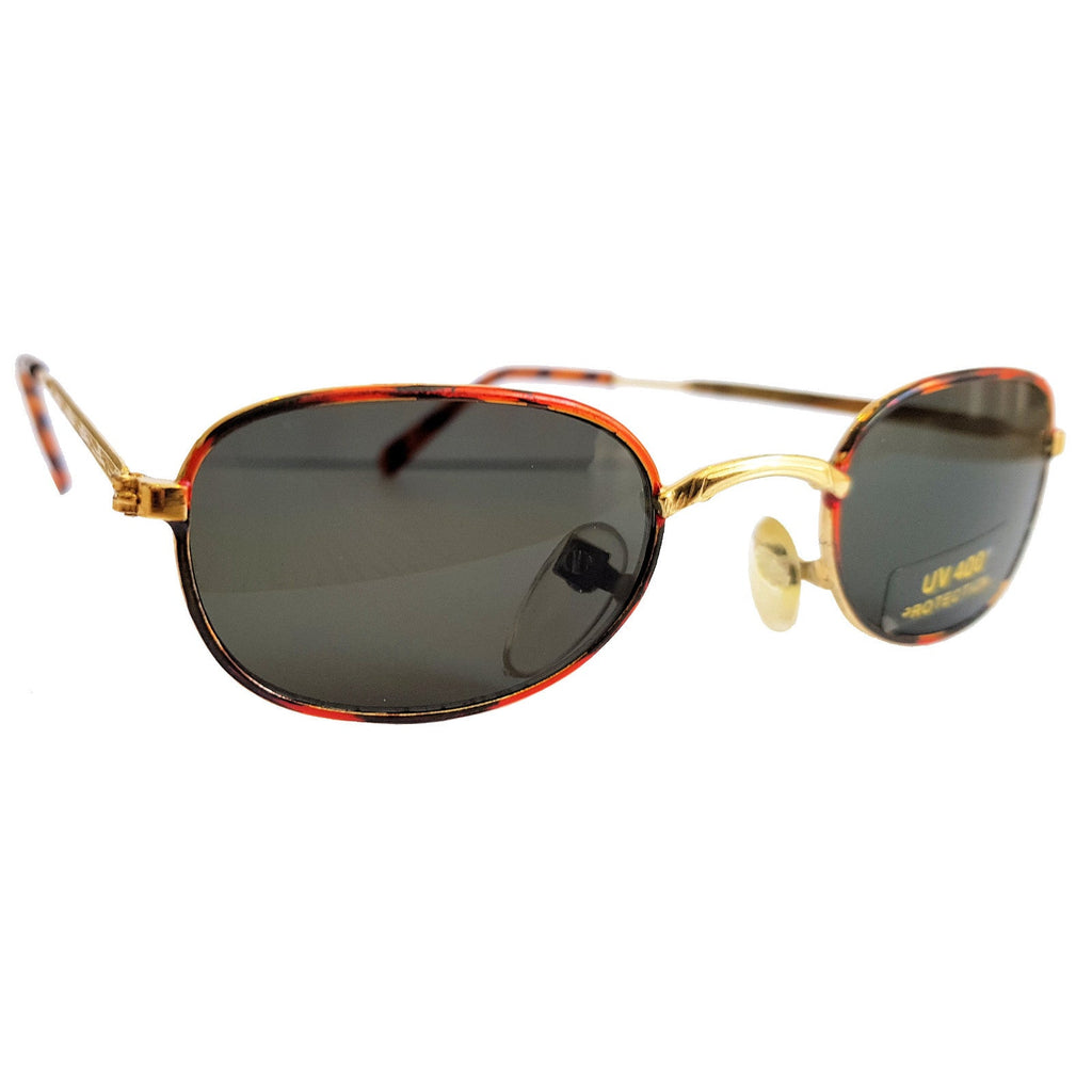 Kleine Gold-Braun-Schwarze Damen- und Kinder-Sonnenbrille
