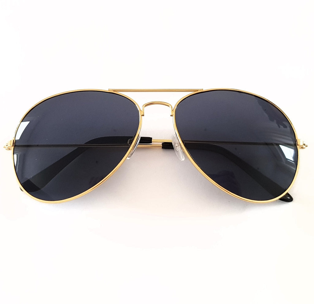 Gold-graue Piloten-Sonnenbrille