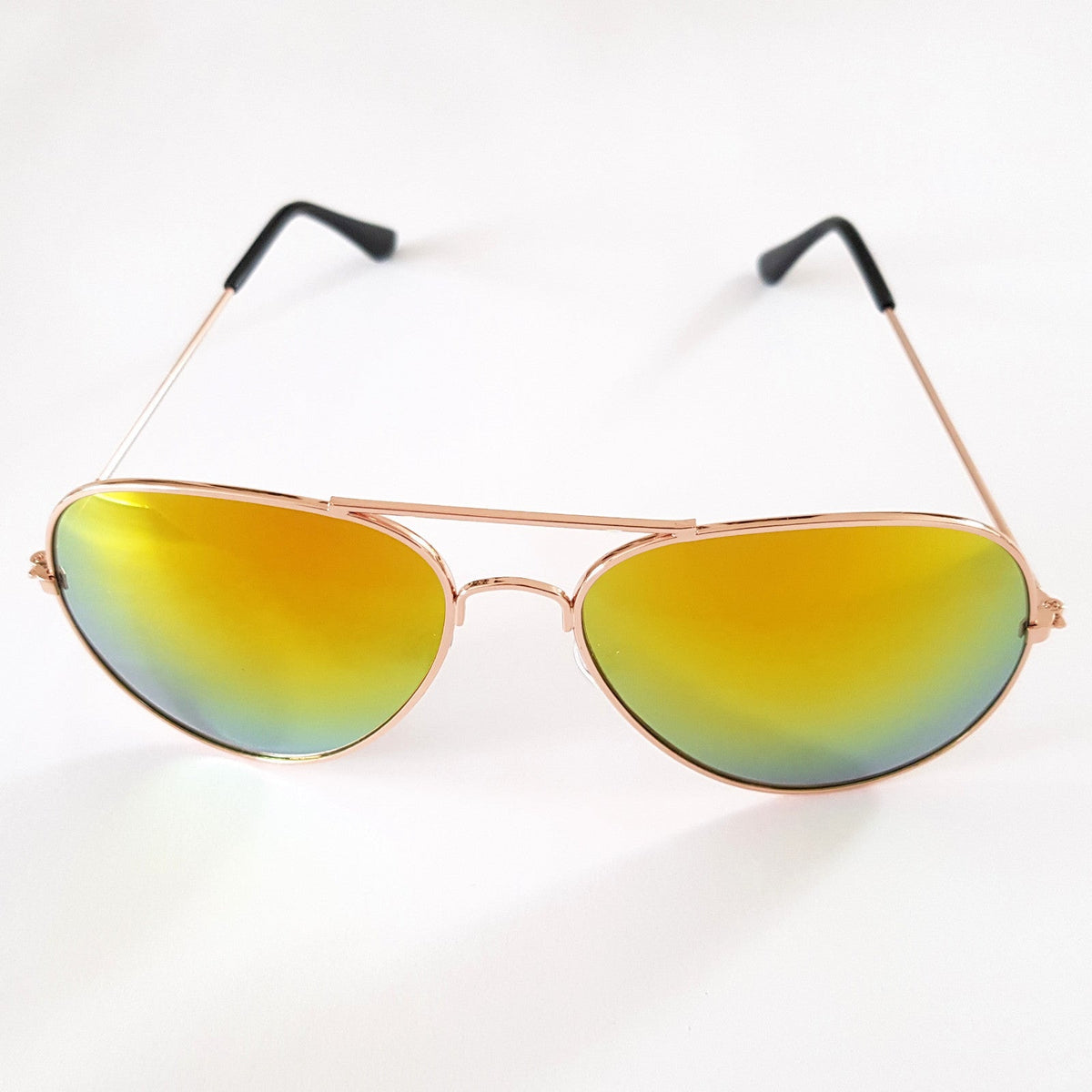 Kupfer-goldene verspiegelte Piloten-Sonnenbrille