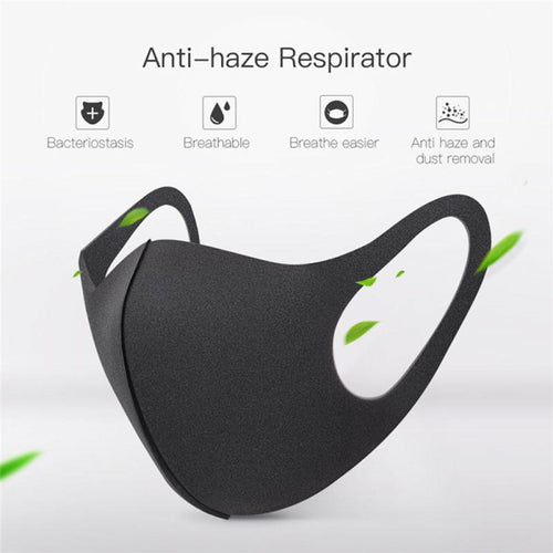 1 - 10 x Mundschutz Behelf Mund Nasen Atem Schutz Maske Waschbar Schwarz - 3KShop.de