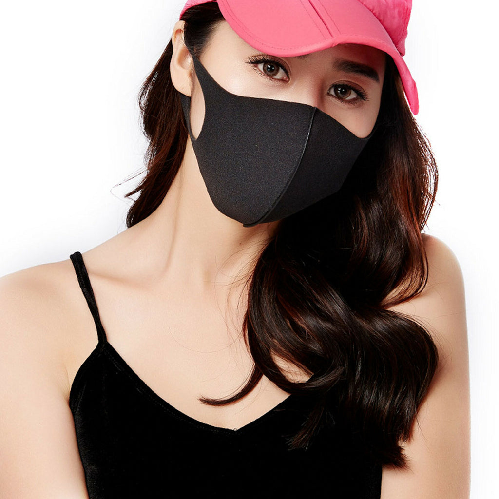 1 - 10 x Mundschutz Behelf Mund Nasen Atem Schutz Maske Waschbar Schwarz - 3KShop.de