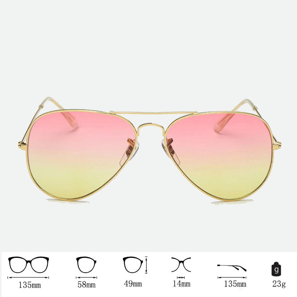 Rot-gelbe Fashion Piloten-Sonnenbrille
