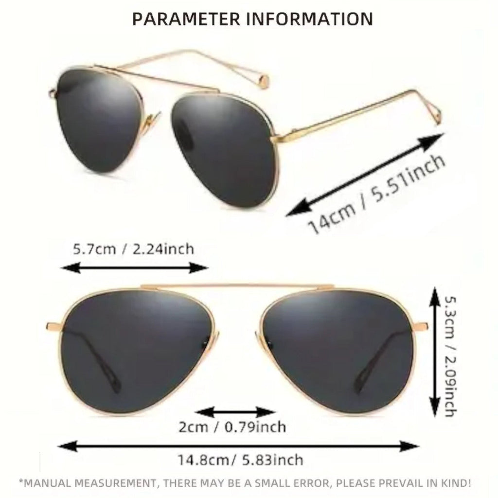Gold-dunkelgraue Piloten-Sonnenbrille
