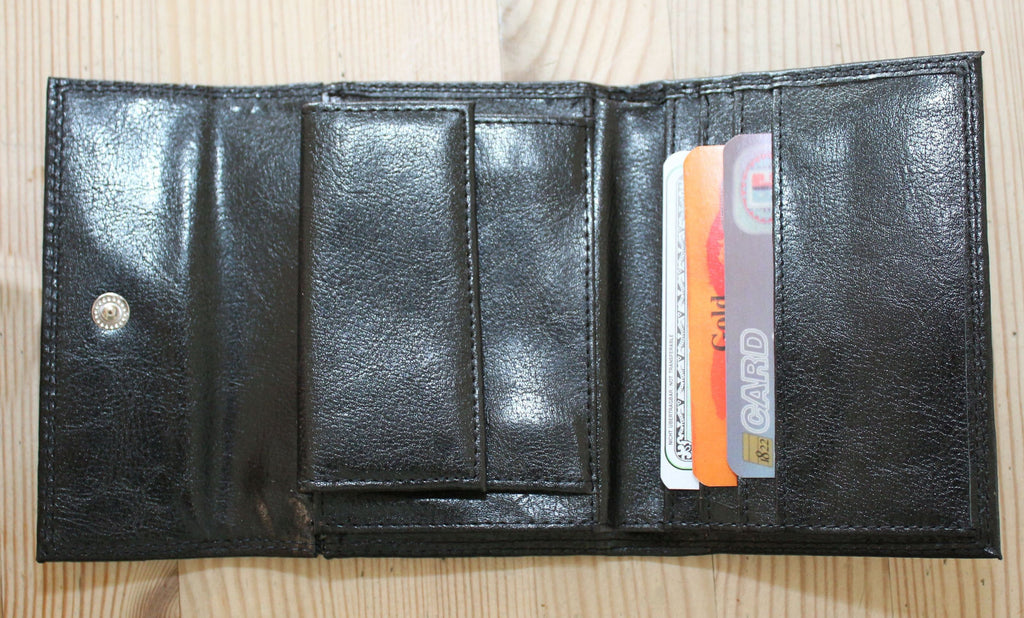 Portemonnaie Geldbörse Brieftasche Leder Schwarz 1915AR - 3KShop.de