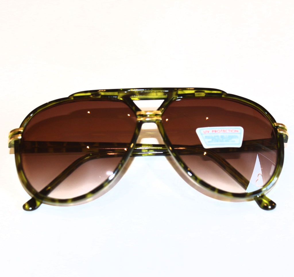 Grün-schwarz getigerte Damen-Sonnenbrille