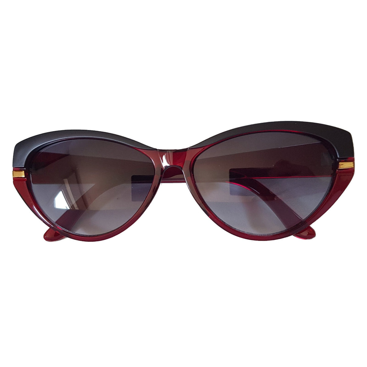 Cat-Eye-Sonnenbrille Matt-Schwarz und Braun