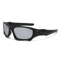 Schwarz-silberne Sport-Sonnenbrille aus Polycarbonat