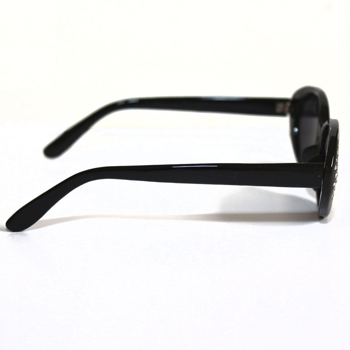 Schwarze Cat-Eye-Sonnenbrille mit Strass