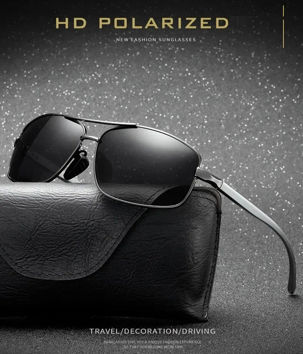 Gunmetal Piloten-Sonnenbrille aus Aluminium-Magnesium