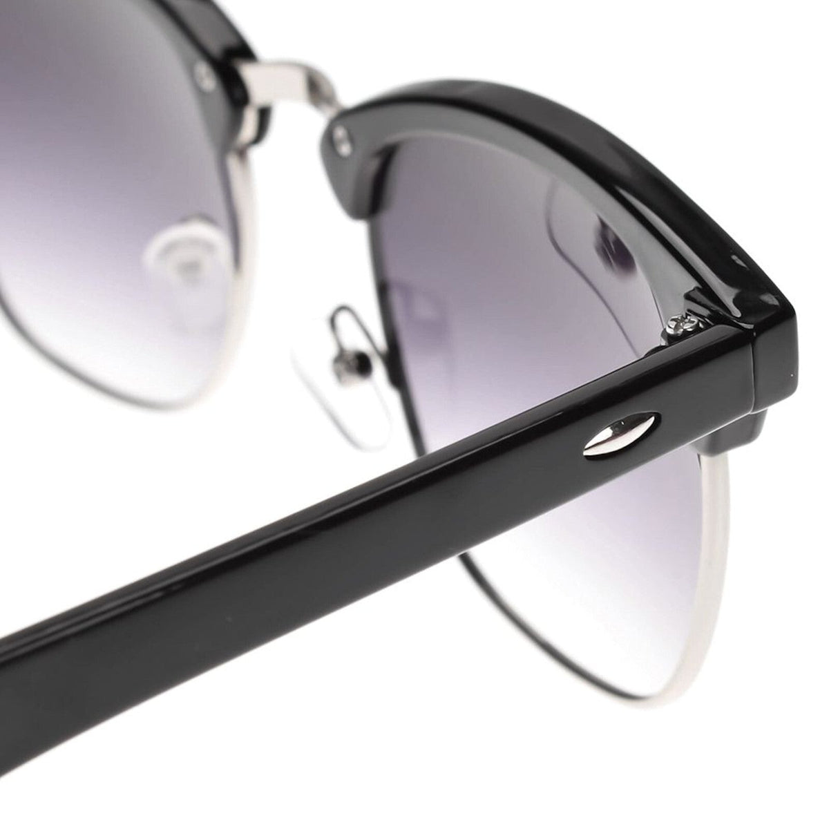 Schwarz-silberne Vintage Sonnenbrille