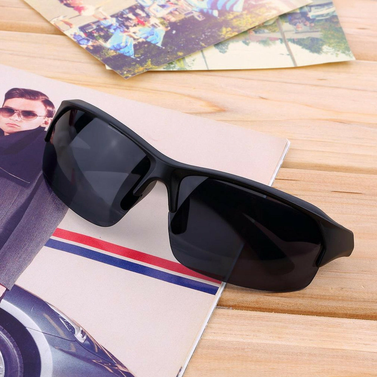 Mattschwarze randlose Matrix-Sonnenbrille