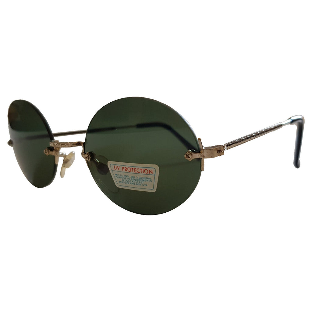 Runde silber-grüne Steampunk-Sonnenbrille verspiegelt