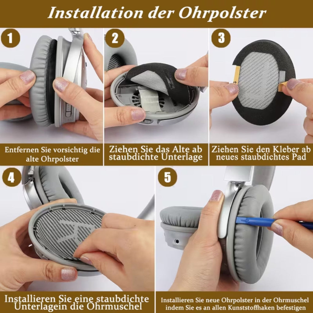 Ohrpolster für Bose QuietComfort QC35 QC15 QC45 QC25 Q35 II Braun - 3KShop.de