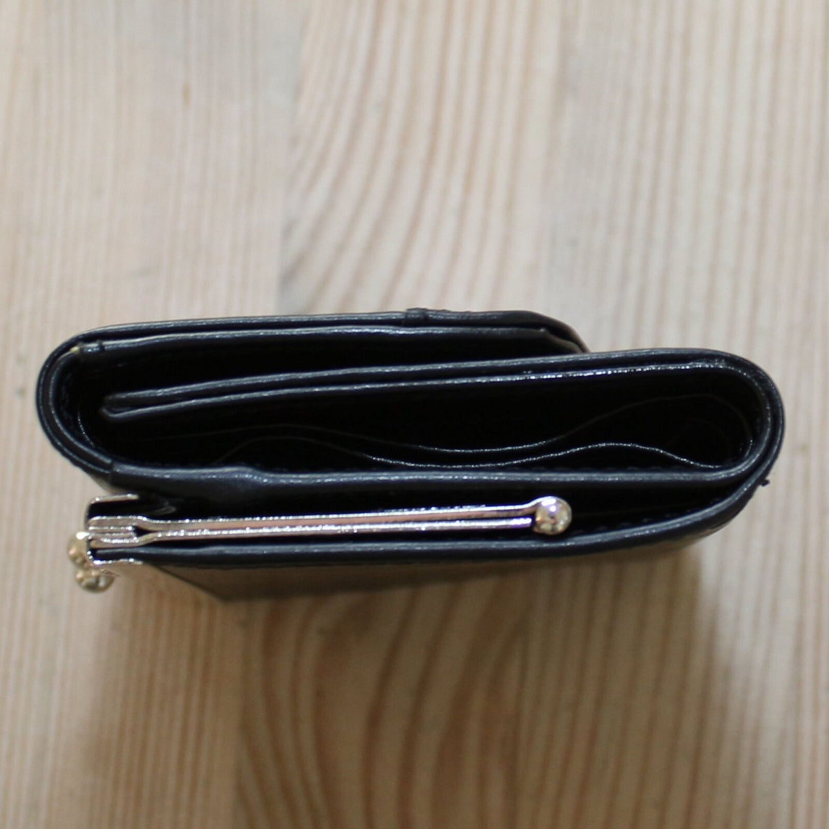 Portemonnaie Geldbörse Brieftasche Clipverschluss Leder Schwarz gross 2000-78P - 3KShop.de
